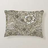 茶と白の複雑なフローラデザイン アクセントクッション (裏面)