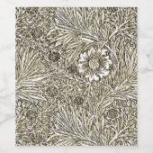 茶と白の複雑なフローラデザイン ワインラベル (シングルラベル)