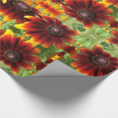 茶と金ゴールドの花光沢ラッピング紙 ラッピングペーパー (角)