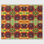 茶と金ゴールドの花光沢ラッピング紙 ラッピングペーパー (フラット)