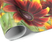 茶と金ゴールドの花光沢ラッピング紙 ラッピングペーパー (ロールコーナー)