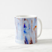 茶と青の液絵画体 コーヒーマグカップ (正面右)