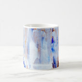 茶と青の液絵画体 コーヒーマグカップ (中央)