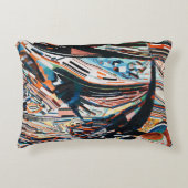 茶と青の積み重ねの木造船場 アクセントクッション (正面)