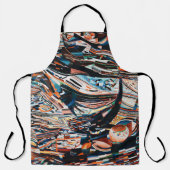 茶と青の積み重ねの木造船場 エプロン (正面)