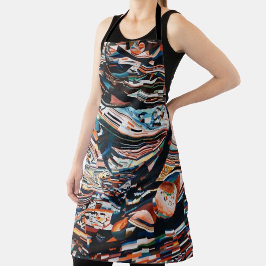 茶と青の積み重ねの木造船場 エプロン (インサイチュ)