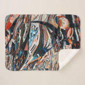 茶と青の積み重ねの木造船場 シェルパブランケット (正面(横))