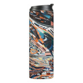 茶と青の積み重ねの木造船場 タンブラー (回転左)