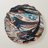 茶と青の積み重ねの木造船場 ラウンドクッション (裏面)