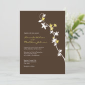 茶と黄色の結婚式招待状 招待状 (スタンド正面)