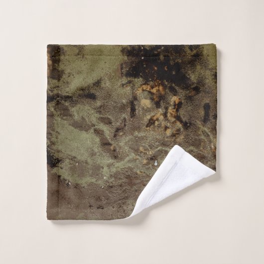 茶と黒の抽象芸術絵画 ウォッシュタオル (ウォッシュタオル)