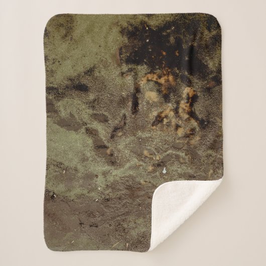 茶と黒の抽象芸術絵画 シェルパブランケット (正面)