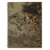 茶と黒の抽象芸術絵画 ノートブック (正面)