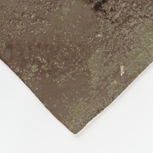 茶と黒の抽象芸術絵画 フリースブランケット (角)