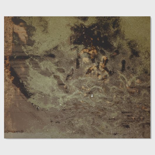 茶と黒の抽象芸術絵画 ラッピングペーパー (フラット)