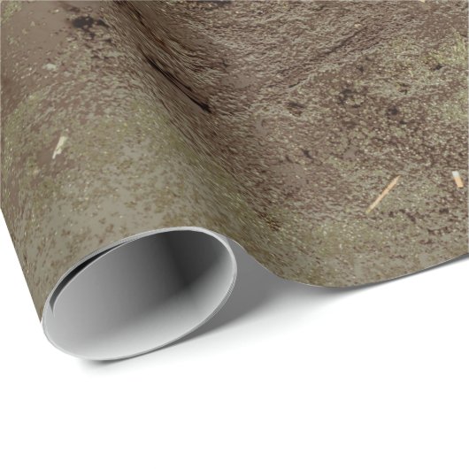 茶と黒の抽象芸術絵画 ラッピングペーパー (ロールコーナー)