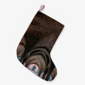 茶と黒の木の建物インテリア スモールクリスマスストッキング (正面 (吊り時))