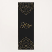 茶と黒の蓮の曼荼羅ヨガマット ヨガマット (正面)