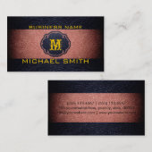 茶と黒の革 名刺 (正面/裏面)