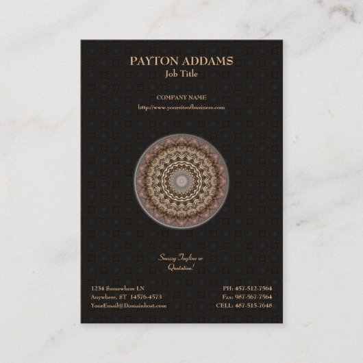 茶によって染められる曼荼羅 • 縦の名刺 名刺 (正面)