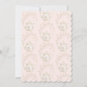 茶のためのワイルドフラワーピンクの時間ブライダルシャワーパーティー 招待状 (裏面)