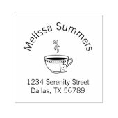 茶のアーチのアドレスの蒸しカップ セルフインキングスタンプ (デザイン)