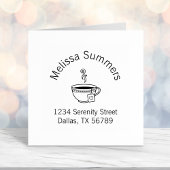 茶のアーチのアドレスの蒸しカップ セルフインキングスタンプ