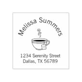 茶のアーチのアドレスの蒸しカップ ラバースタンプ (インプリント)