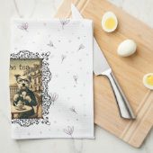 茶のキッチンタオルに白をこぼす キッチンタオル (四つ折り)