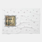 茶のキッチンタオルに白をこぼす キッチンタオル (横)