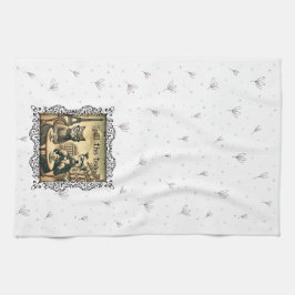 茶のキッチンタオルに白をこぼす キッチンタオル