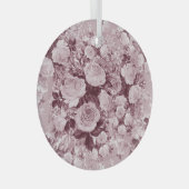 茶のバラ：水彩花束パターン。 ガラスオーナメント (正面右)