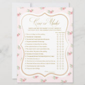 茶のパーティーブライダルシャワーの上または下のゲームカード 招待状 (正面)