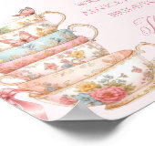 茶のパーティーブライダルシャワーをこぼす茶のアドバイス ポスター (角)