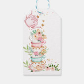 茶のパーティーベビーはブルーイングガールピンク赤ちゃんシャワー ギフトタグ (裏面)