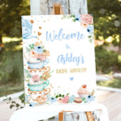 茶のパーティーベビーは、ブルーイング少年の赤ちゃんシャワーへようこそ ポスター