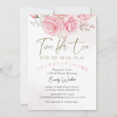 茶のブライダルシャワーエレガントバラフローラ 招待状 (正面)