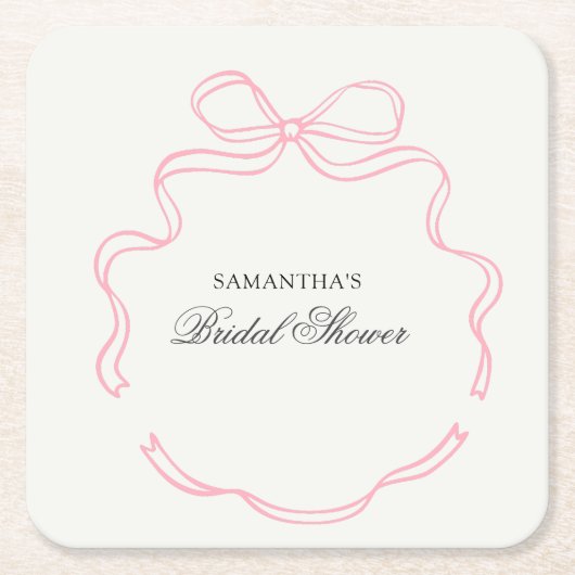 茶のブライダルシャワー野花の時間 スクエアペーパーコースター (正面)