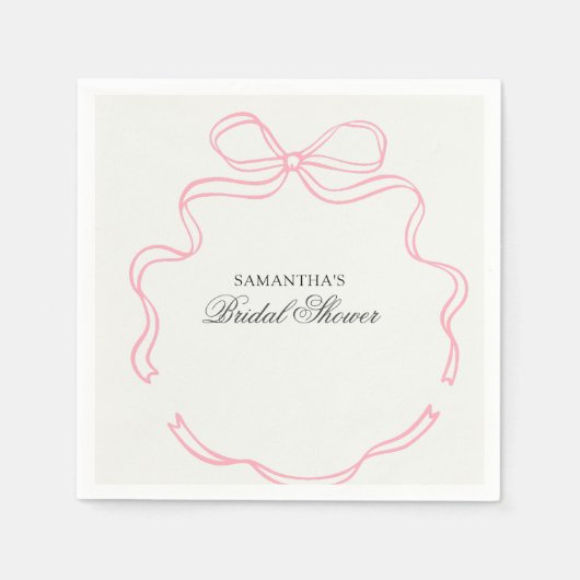 茶のブライダルシャワー野花の時間 スタンダードカクテルナプキン (正面)