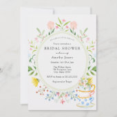 茶のブライダルシャワー野花の時間 招待状 (正面)