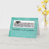 茶の単語のお祝いの宗教卒業生 カード (黄色い花)