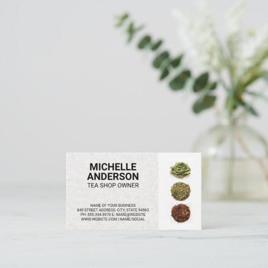 茶の品揃え 名刺 (スタンド正面)