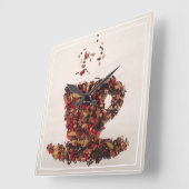 茶の壁時計 スクエア壁時計 (傾斜)