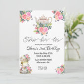 茶の招待状、お茶の誕生日の招待状お茶のパーティー 招待状 (スタンド正面)