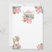 茶の招待状、お茶の誕生日の招待状お茶のパーティー 招待状 (裏面)