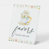 茶の時間のお洒落山花の好意サイン 台座サイン (正面)