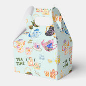 茶の時間パターン – ティーカップと紅茶ポット フェイバーボックス (裏面サイド)