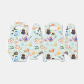 茶の時間パターン – ティーカップと紅茶ポット フェイバーボックス (折り畳みなし)