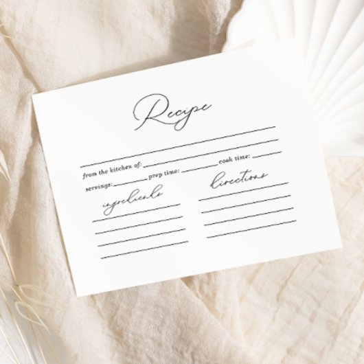 茶の時間フローラブライダルシャワーレシピ エンクロージャーカード