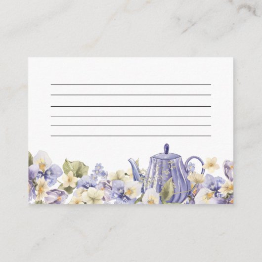 茶の時間フローラブライダルシャワーレシピ エンクロージャーカード (裏面)